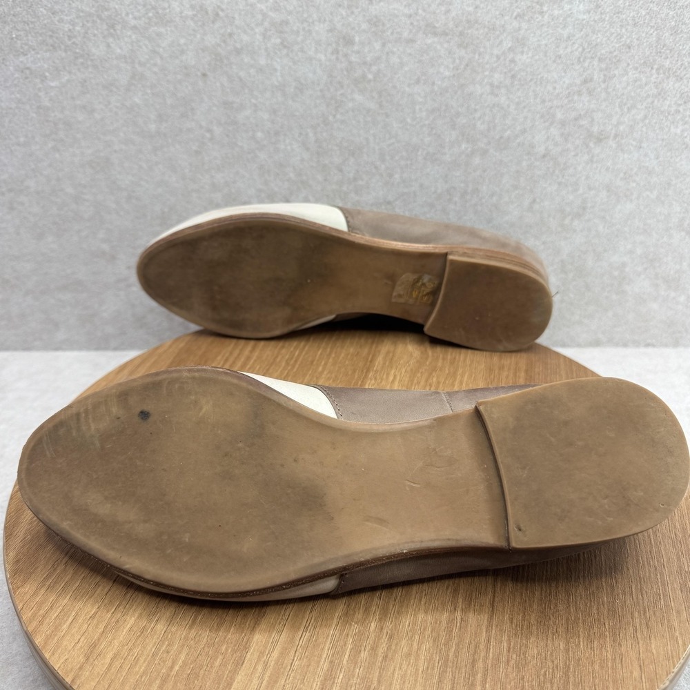 Jeffrey Campbell Shoes Womens 7 Beige Leather Mary Jane Flats Colorblock Casual - Picture 6 of 8